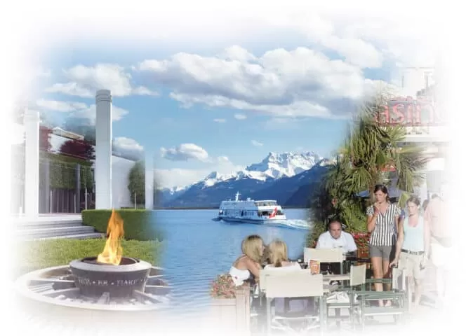 The lake Geneva and swiss Alps